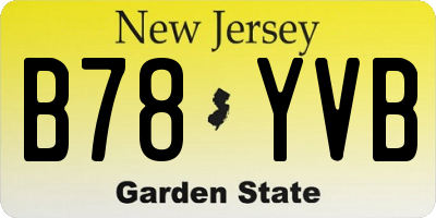 NJ license plate B78YVB