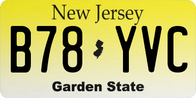 NJ license plate B78YVC