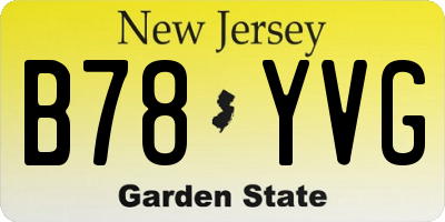 NJ license plate B78YVG