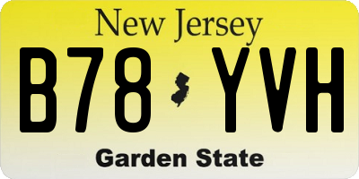 NJ license plate B78YVH