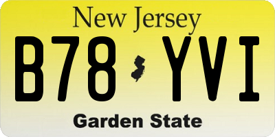 NJ license plate B78YVI