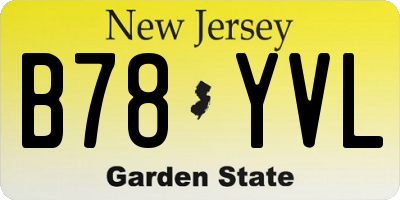 NJ license plate B78YVL