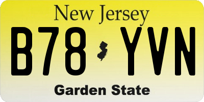 NJ license plate B78YVN