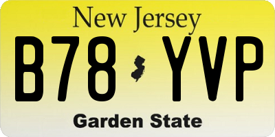 NJ license plate B78YVP