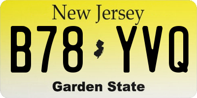 NJ license plate B78YVQ