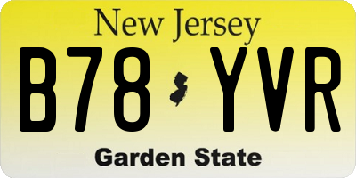 NJ license plate B78YVR