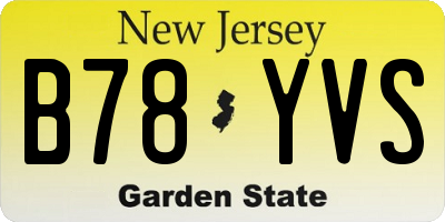 NJ license plate B78YVS