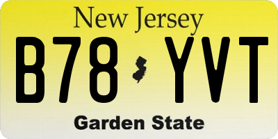 NJ license plate B78YVT