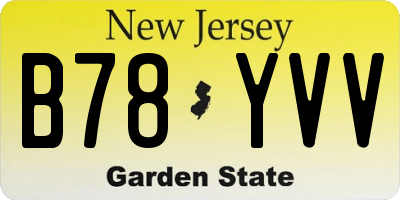 NJ license plate B78YVV