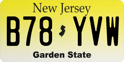 NJ license plate B78YVW