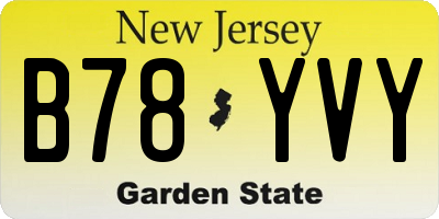 NJ license plate B78YVY