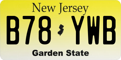 NJ license plate B78YWB