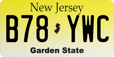 NJ license plate B78YWC