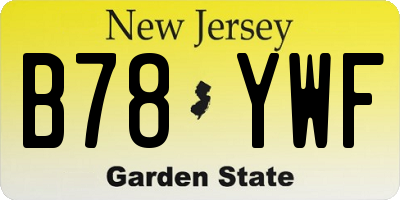 NJ license plate B78YWF