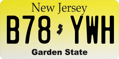 NJ license plate B78YWH