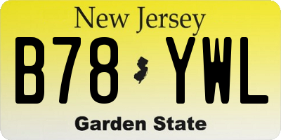NJ license plate B78YWL