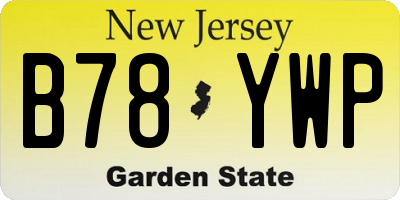 NJ license plate B78YWP