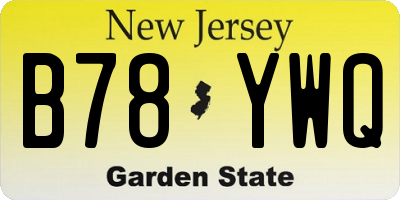 NJ license plate B78YWQ