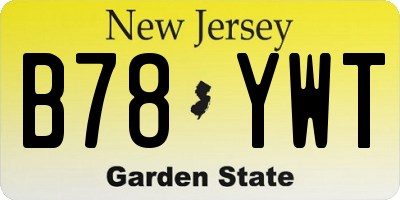 NJ license plate B78YWT