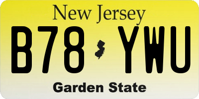 NJ license plate B78YWU
