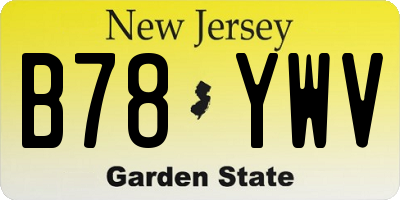 NJ license plate B78YWV