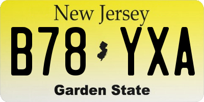 NJ license plate B78YXA