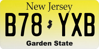 NJ license plate B78YXB