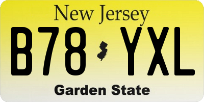 NJ license plate B78YXL