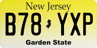 NJ license plate B78YXP