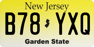 NJ license plate B78YXQ
