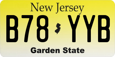 NJ license plate B78YYB