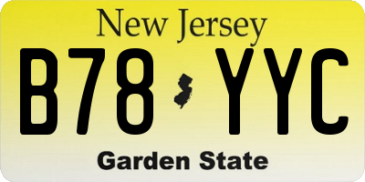 NJ license plate B78YYC