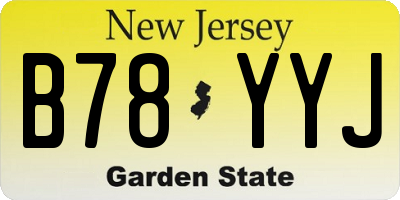 NJ license plate B78YYJ