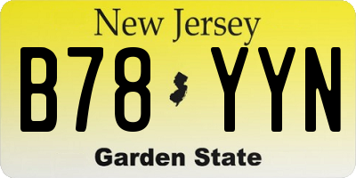 NJ license plate B78YYN