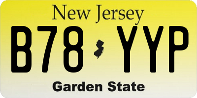 NJ license plate B78YYP