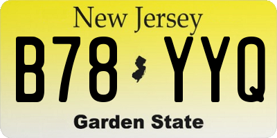 NJ license plate B78YYQ