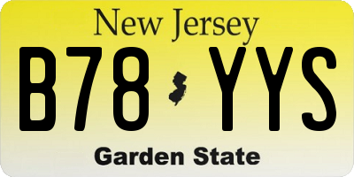 NJ license plate B78YYS