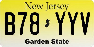 NJ license plate B78YYV
