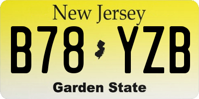 NJ license plate B78YZB