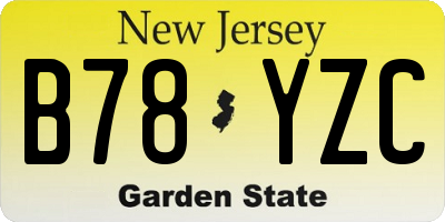 NJ license plate B78YZC