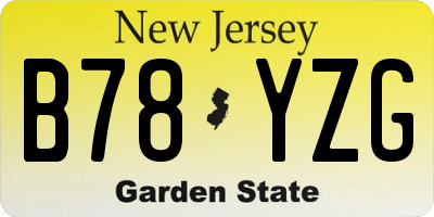 NJ license plate B78YZG