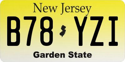 NJ license plate B78YZI