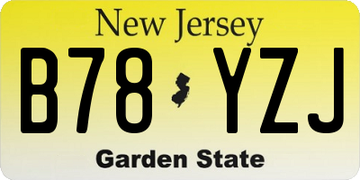 NJ license plate B78YZJ