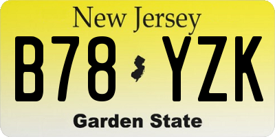 NJ license plate B78YZK