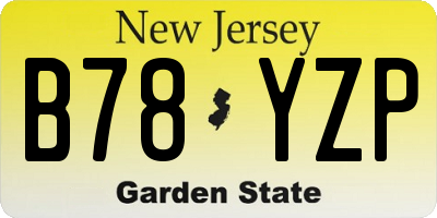 NJ license plate B78YZP