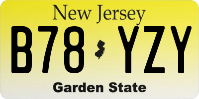 NJ license plate B78YZY