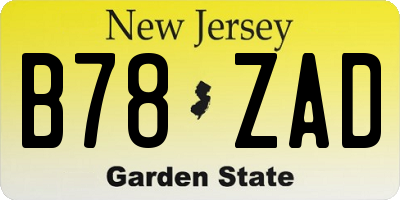 NJ license plate B78ZAD