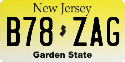NJ license plate B78ZAG