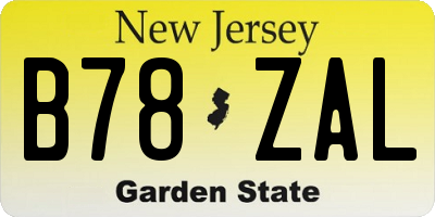 NJ license plate B78ZAL