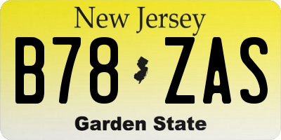 NJ license plate B78ZAS